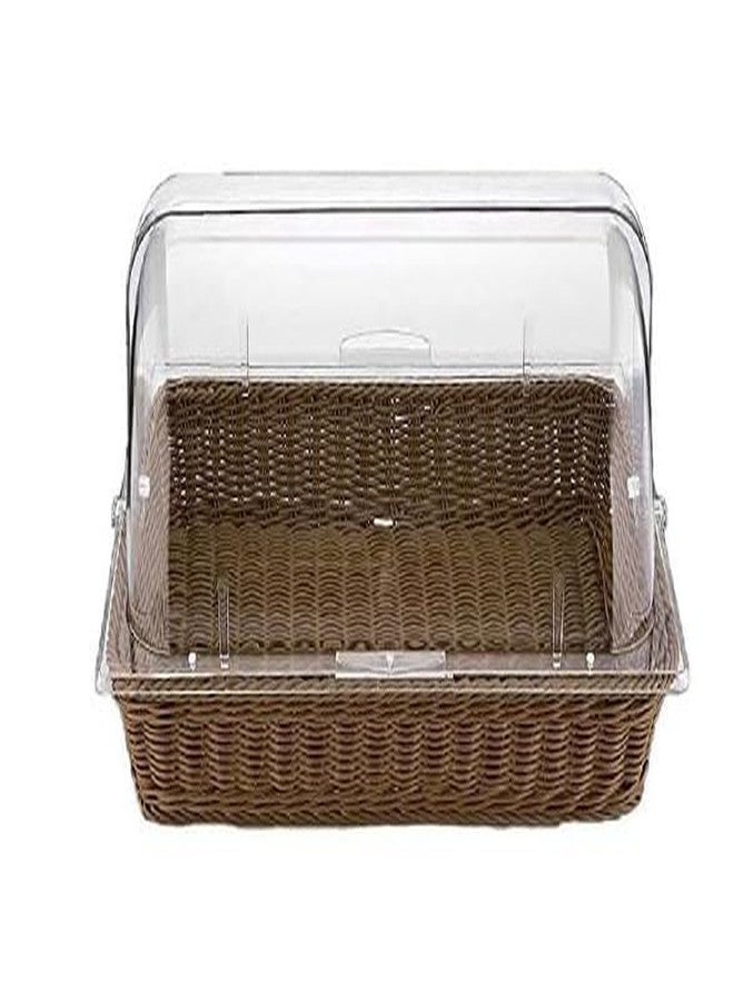 PAUL SONS Commercial Professional Restaurant Cafe Self Serve Bread Basket/Pastry Donut/Cookie Display Wicker Basket Case Countertop Rectangle with lid 21x13x3 (Pack of 1Pc) - Image 5